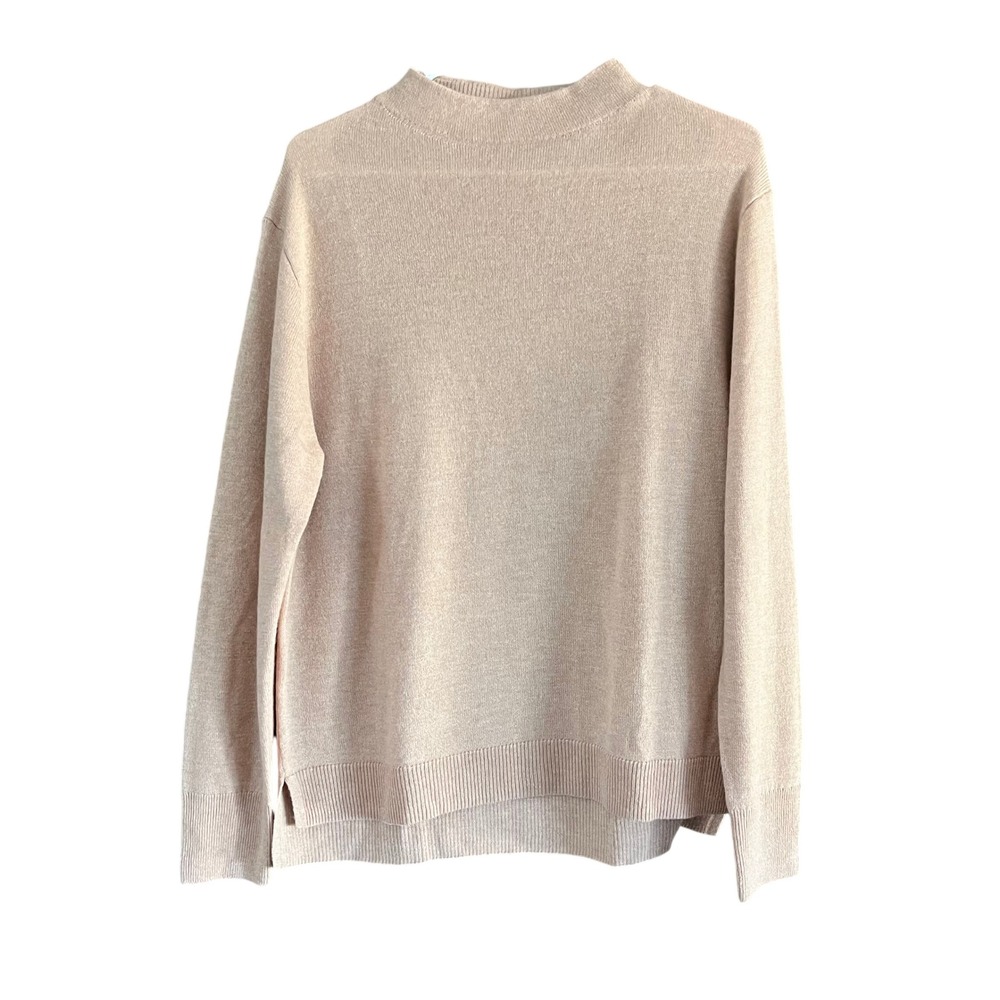 MUJI Wool Yak Hair Mock Neck Sweater Pink Dusty Rose Long Sleeve Large